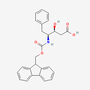 Chemical structure of Fmoc-(3s,4s)-4-amino-3-hydroxy-5-phenyl pentanoic acid