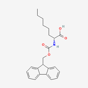 Chemical structure of Fmoc-(2R)-2-Amino-octanoic acid