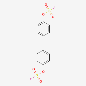 Chemical structure of Propane-2,2-diylbis(4,1-phenylene) bis(sulfurofluoridate)