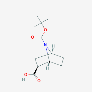 Chemical structure of Exo-7-(Tert-Butoxycarbonyl)-7-Azabicyclo[2.2.1]Heptane-2-Exo-Carboxylic Acid