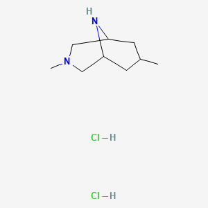 Chemical structure of exo-3-Amino-9-methyl-9-azabicyclo[3.3.1]nonane Dihydrochloride