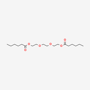 Chemical structure of ethylenebis(oxyethylene) dihexanoate