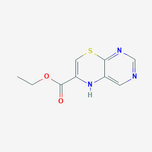 Chemical structure of ethyl5H-pyrimido[4,5-b][1,4]thiazine-6-carboxylate