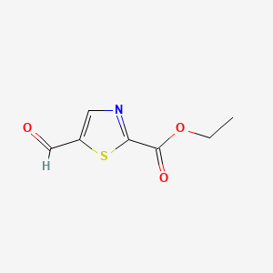 Chemical structure of ethyl5-formylthiazole-2-carboxylate