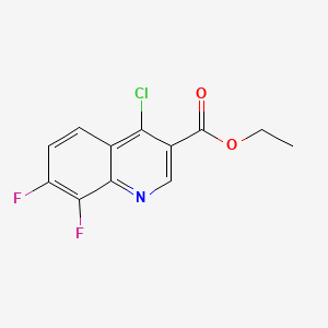 Chemical structure of Ethyl4-chloro-7,8-difluoroquinoline-3-carboxylate
