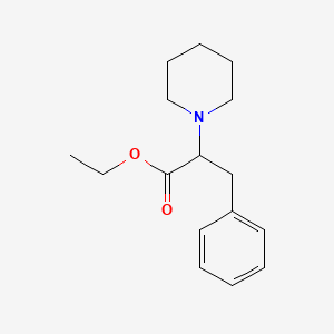 Chemical structure of Ethyl3-phenyl-2-(piperidin-1-yl)propanoate