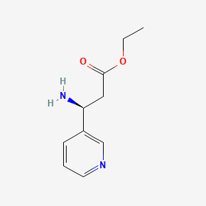 Chemical structure of ethyl(S)-3-amino-3-(pyridin-3-yl)propanoate