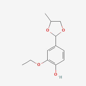 Chemical structure of Ethyl vanillin propylene glycol acetal