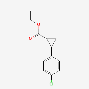 Chemical structure of Ethyl 2-(4-chlorophenyl)cyclopropanecarboxylate