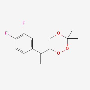 Chemical structure of ethyl trans-2-(4-(difluoromethoxy)phenyl)cyclopropane-1-carboxylate