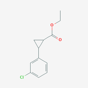 Chemical structure of Ethyl 2-(3-chlorophenyl)cyclopropanecarboxylate