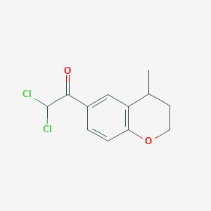 Chemical structure of ethyl trans-2-(2,6-dichlorophenyl)cyclopropane-1-carboxylate