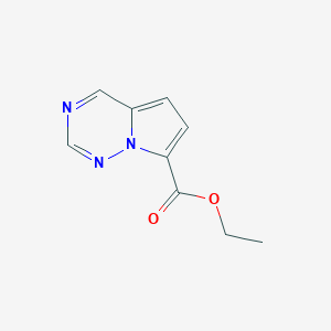 Chemical structure of Ethyl pyrrolo[2,1-f][1,2,4]triazine-7-carboxylate