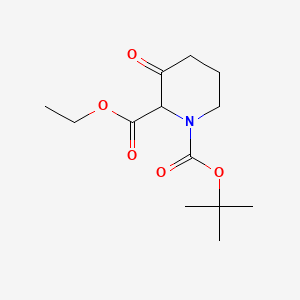 Chemical structure of Ethyl N-Boc-3-oxopiperidine-2-carboxylate