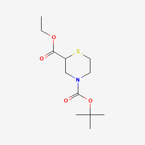 Chemical structure of Ethyl N-Boc-2-thiomorpholinecarboxylate