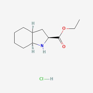 Chemical structure of Ethyl L-octahydroindole-2-carboxylate hydrochloride