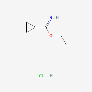 Chemical structure of Ethyl Cyclopropanecarbimidate Hydrochloride