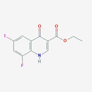 Chemical structure of Ethyl 8-fluoro-4-hydroxy-6-iodoquinoline-3-carboxylate