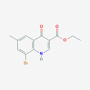 Chemical structure of Ethyl 8-bromo-4-hydroxy-6-methylquinoline-3-carboxylate