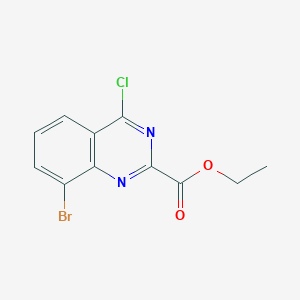 Chemical structure of Ethyl 8-bromo-4-chloroquinazoline-2-carboxylate