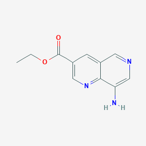 Chemical structure of ethyl 8-amino-1,6-naphthyridine-3-carboxylate