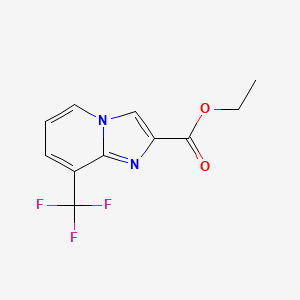 Chemical structure of Ethyl 8-(trifluoromethyl)imidazo[1,2-a]pyridine-2-carboxylate