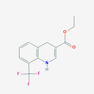 Chemical structure of Ethyl 8-(trifluoromethyl)-1,4-dihydroquinoline-3-carboxylate