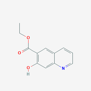Chemical structure of Ethyl 7-Hydroxyquinoline-6-carboxylate