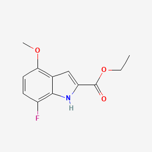Chemical structure of Ethyl 7-fluoro-4-methoxy-1H-indole-2-carboxylate