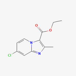 Chemical structure of Ethyl 7-chloro-2-methylimidazo[1,2-a]pyridine-3-carboxylate
