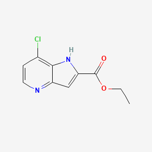 Chemical structure of Ethyl 7-chloro-1H-pyrrolo[3,2-b]pyridine-2-carboxylate