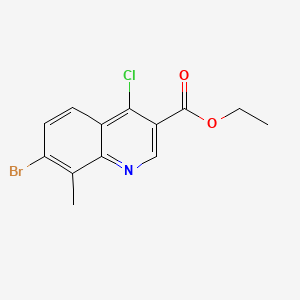 Chemical structure of Ethyl 7-bromo-4-chloro-8-methylquinoline-3-carboxylate