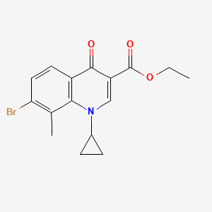 Chemical structure of ethyl 7-bromo-1-cyclopropyl-8-methyl-4-oxo-1,4-dihydroquinoline-3-carboxylate