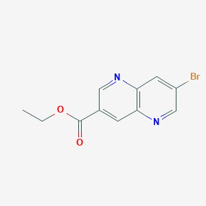 Chemical structure of Ethyl 7-bromo-1,5-naphthyridine-3-carboxylate