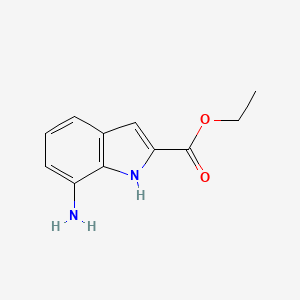 Chemical structure of Ethyl 7-amino-1H-indole-2-carboxylate