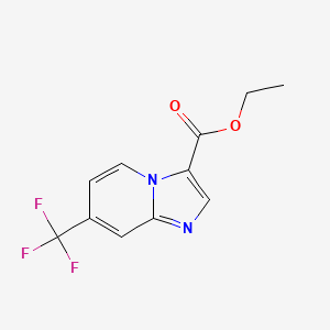 Chemical structure of Ethyl 7-(trifluoromethyl)imidazo[1,2-a]pyridine-3-carboxylate