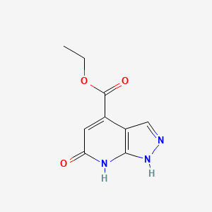 Chemical structure of ethyl 6-hydroxy-1H-pyrazolo[3,4-b]pyridine-4-carboxylate
