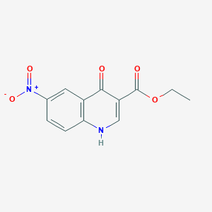 Chemical structure of Ethyl 4-hydroxy-6-nitroquinoline-3-carboxylate
