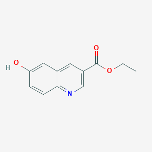 Chemical structure of Ethyl 6-hydroxyquinoline-3-carboxylate