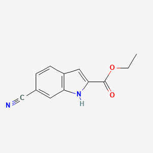 Chemical structure of Ethyl 6-cyano-1H-indole-2-carboxylate