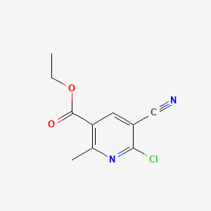 Chemical structure of Ethyl 6-chloro-5-cyano-2-methylnicotinate