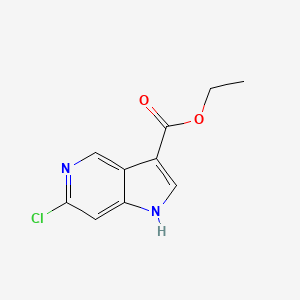 Chemical structure of Ethyl 6-chloro-1H-pyrrolo[3,2-c]pyridine-3-carboxylate