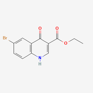 Chemical structure of Ethyl 6-bromo-4-oxo-1,4-dihydroquinoline-3-carboxylate