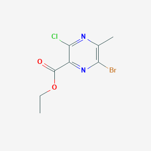 Chemical structure of Ethyl 6-bromo-3-chloro-5-methylpyrazine-2-carboxylate