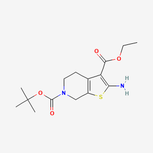 Chemical structure of Ethyl 6-Boc-2-amino-4,7-dihydro-5H-thieno[2,3-c]pyridine-3-carboxylate