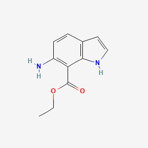 Chemical structure of Ethyl 6-amino-1H-indole-7-carboxylate