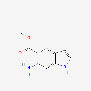 Chemical structure of Ethyl 6-amino-1H-indole-5-carboxylate