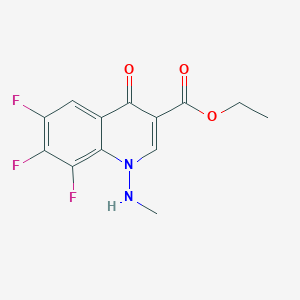 Chemical structure of Ethyl 6,7,8-trifluoro-1-(methylamino)-4-oxo-1,4-dihydroquinoline-3-carboxylate