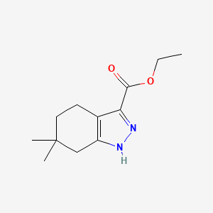 Chemical structure of Ethyl 6,6-dimethyl-4,5,6,7-tetrahydro-1H-indazole-3-carboxylate
