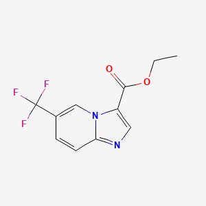 Chemical structure of Ethyl 6-(trifluoromethyl)imidazo[1,2-a]pyridine-3-carboxylate
